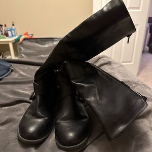 Black Calf-Length Boots
